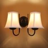 Devansh Dual Black Metal  Wallmounted Lamp With Cotton Off-White Shade