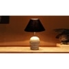 Black cotton with White Brushed Wood Table Lamp