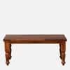 Rangrez Sheesham Wood Nesting Coffee Table in Honey Oak Finish with Cushioned Stools by Mudramark