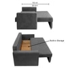 Alfon 3 Seater Velvet Pull Out Sofa Cum Bed with Storage In Dark Grey