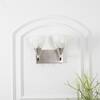 Minimal 2 Light Nickel Wall Light with Frosted White Glass