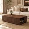 Telford Sheesham Wood Fluted Storage Coffee Table in Walnut Finish