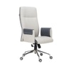 Ettorez Flair Hb Ultra Premium Leatherette Office Chair In Cream And Gray Colour