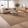 Diamond Weave Jute Rectangle Carpets Hand Tufted in Beige Colour