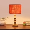 Devansh Orange  Jute   Table Lamp With  Wood Natural Base (7X7X15.5 Inches)-17