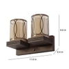 Eliante Wooden Wall Lights Wood & Glass Material Dark Brown & Champaign Finish