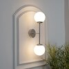 Balts Twin Wall Light In Chrome Finish With Opal Glass Globe Shades