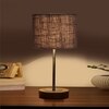 Devansh Grey Jute   Table Lamp With  Natural  Wood Base  & Steel Pipe (7X17 Inches)-17
