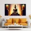 The Castle Decor Lord Buddha Meditation Wall Painting Wooden Framed 27x48 Inch (Style 7)