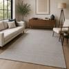 Imperial Knots Grey Ivory Chevron Hand Woven Dhurrie 5x8 Feet
