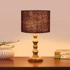 Devansh Brown Jute   Table Lamp With  Wood Natural Base (7X7X15.5 Inches)-17