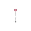 Wren Pink Natural Fiber Floor Lamp with Black Iron Base