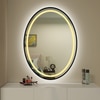 Oval Framed LED Mirror Black Matte Gold Rose Gold Brushed Silver
