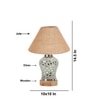Devansh Conical Beige Jute Shade Lamp With Wood & Mosaic Glass Base For Decoration/Office/Home/Gifting/Study For Decoration/Office/Home/Gifting/Study -(10X10X14.5) Inches -A