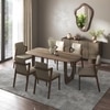 Aero Solid Wood 6 Seater Dining Table With 6 Harper Dining Chairs (Finish : Danish Walnut, Chair Colour : Taupe Leatherette)