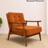 Armari Boucle Fabric Arm Chair in Orange Colour