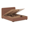Milan Engineered Wood King Size Bed with Hydraulic Storage in Mocha Mouse Velvet Colour