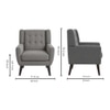 Azriah Boucle Fabric Accent Chair in Grey
