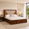 Shilp Solid Wood Compact King Bed Box Storage Provincial Teak Finish Mattress 72 x 72 Inches