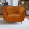Nero Velvet 1 Seater Sofa in Orange Colour