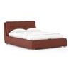 Stanhope Upholstered Hydraulic Storage Queen Size Bed In Sienna Brown Leatherette Colour