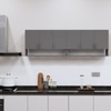 6 Doors Modular Wall Mounted Kitchen Cabinet With Organizer Shelf In Slate Grey Finish
