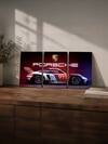 The Castle Decor Porsche 911 Racing Car Wall Art Set of 3 8x12 Inch