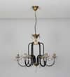 Margaret 6 Light Black and Antique Brass Crystal Chandelier