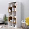 Hexa Engineered Wood Bookshelf Multipurpose Storage Rack in Frosty White and Giant Wood Colour