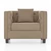 Windsor Premium 1 Seater Fabric Sofa in Biscuit Velvet Colour