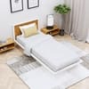 Hexa Engineered Wood Modern Single Bed With Headboard Without Storage In Frosty White And Giant Wood