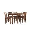 Seattle Starter Dining Set 1+6 (Rubberwood, Antique Oak Finish)
