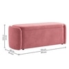 Risibol   Velvet 2 Seater Ottoman Bench  with Storage in Peach Color