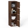 BLUEWUD Calcio 4-Tier Storage Unit Filing Cabinet Rack Organizer Wardrobe Almirah Cupboard for Clothes with Closed Shelves for Bedroom Kitchen Living Room Home & Office, DIY(37 x 36 x 135.5), Brown
