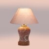 Devansh Conical Grey Cotton Shade Lamp With Wood & Mosaic Glass Base For Decoration/Office/Home/Gifting/Study For Decoration/Office/Home/Gifting/Study -(10X10X14.5) Inches -A