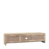 Myr Solid Wood TV Unit with 2 Door In White Wash Finish