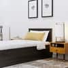 Hexa Engineered Wood Modern Single Bed With Headboard With Storage In Flower Wenge