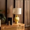 Amalfi Handicrafted Table Lamp in Yellow and blue checks Colour