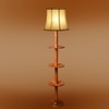Devansh Shelf Wooden Floor Lamp