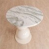 Kaba Arc Solid Wood Side Table in White Colour