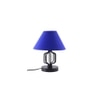 Euell Blue Fabric Shade Table Lamp with Black Iron Base