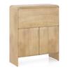 Cabo Solid Wood 2 Door Bar Cabinet In White Oak Finish