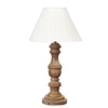 Devansh Off-White Cotton Vintage Straight Pleated   Lamp With Wood Base (12X19)