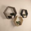 Oliver Iii Hexagonal Shaped Set Of 3 Wooden Wall Shelves