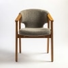 Cleffy Solid Wood Dining Chair in Brown Colour