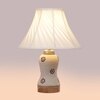 Devansh Off-White Cotton Shade Cross Pleated Lamp With Wood & Mosaic Glass Base For Decoration/Office/Home/Gifting/Study For Decoration/Office/Home/Gifting/Study
