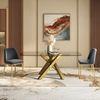 Zaida 6 Seater Dining Table With Set Of 6 Bren Swivel Dining Chairs (Colour- Ivory, Finish- Glass)