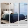 Stoa Paris Comforter for King Size Bed, 300 TC Ultra Satin Fabric  Blue Teal
