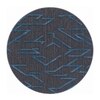 Modern Geometric Round Wool Silk Rug Charcoal Blue 5 Feet Handmade Carpet