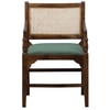 Provincial Cane & Suede Green Accent Chair